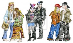 set of hippie punk and rock teens characters 400 27474671